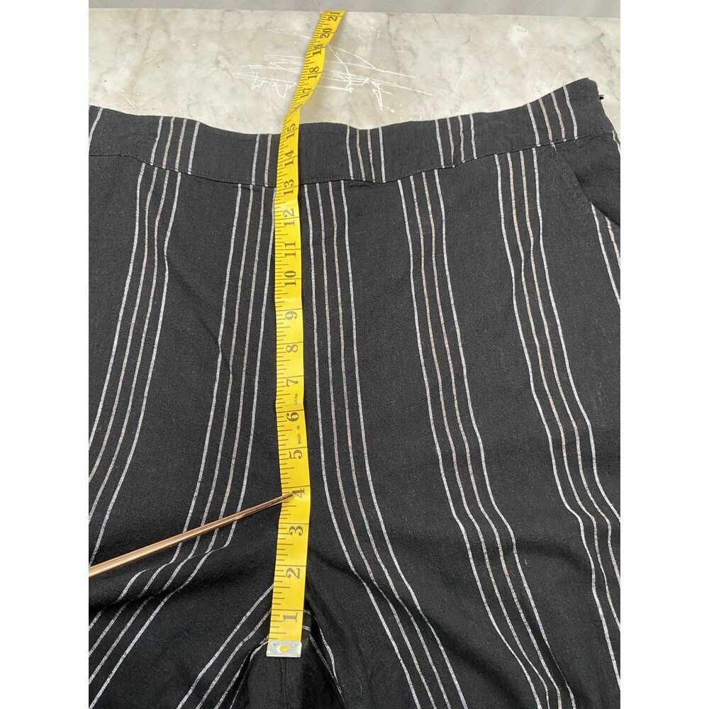 Torrid Linen Blend Capris Women’s 18 Black Pockets Elastic Waist - Picture 5 of 10